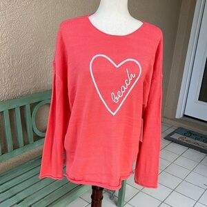 Boho Beach Sweater-Pretty Coral Color, NWT